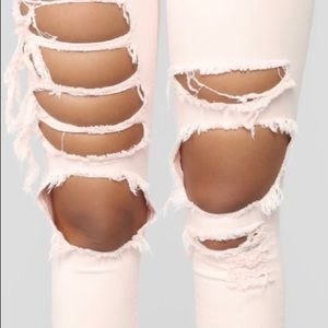 Pink Everything Ripped Pants